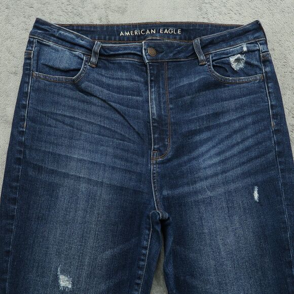 American Eagle Jeans Womens 14 Short Highest-Rise Jegging 26.5" Inseam Destroyed - Picture 14 of 16